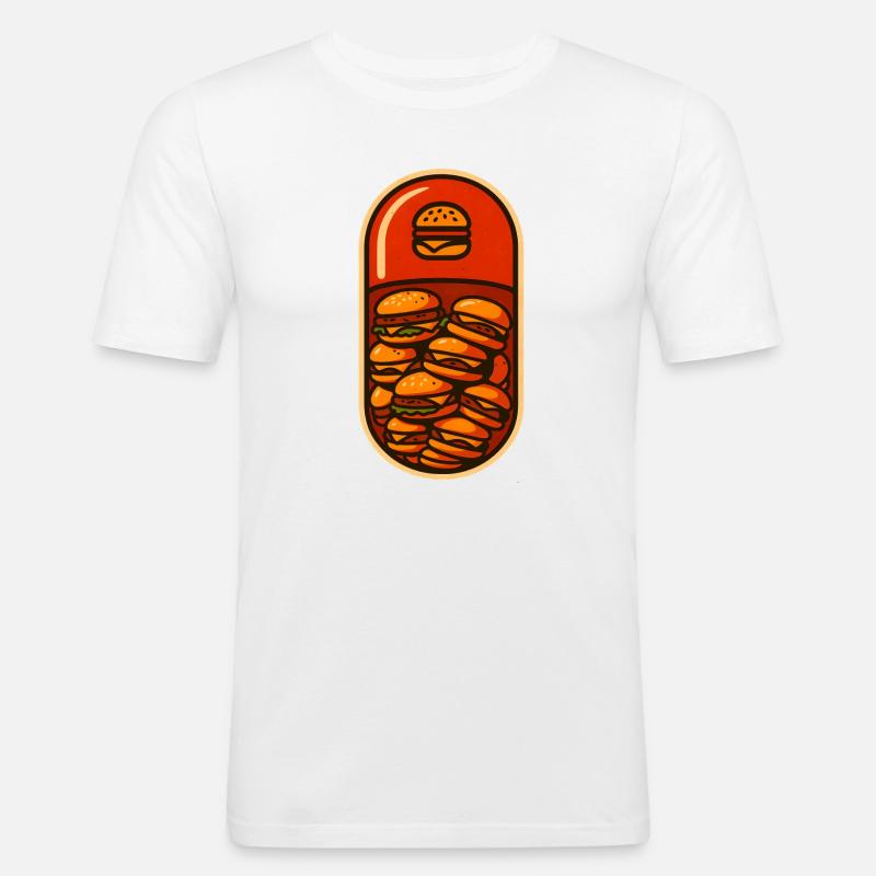 Drôle de hamburger Stack Lover Design - T-shirt près du corps Homme - blanc
