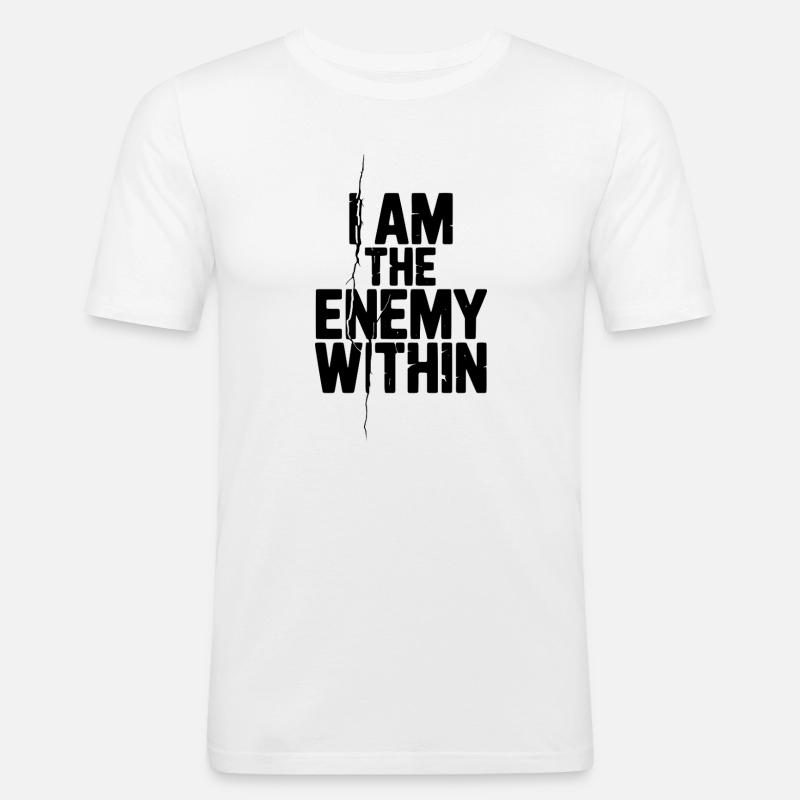 Ich bin der innere Feind - Männer Slim Fit T-Shirt - Weiß