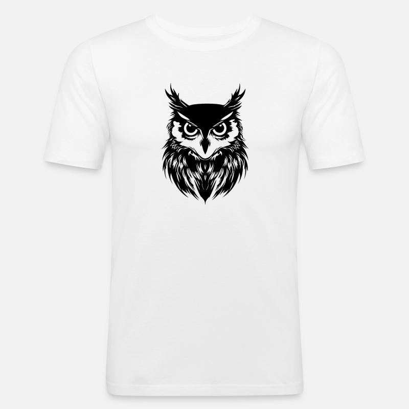 Eule Eulen Vogel Vögel - Männer Slim Fit T-Shirt - Weiß