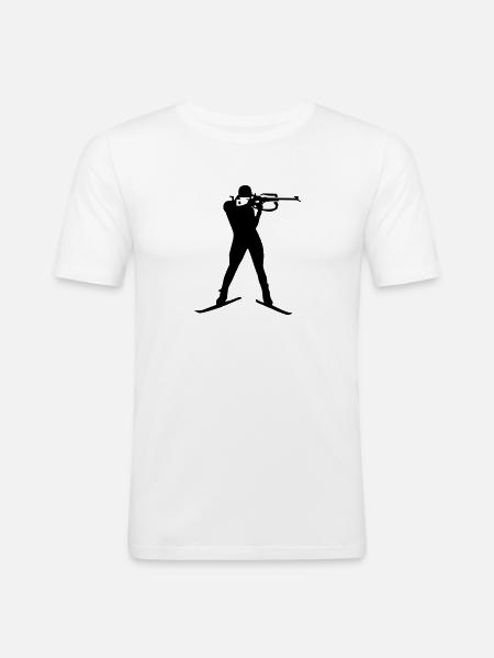 Biathlon - Men's Slim Fit T-Shirt - white