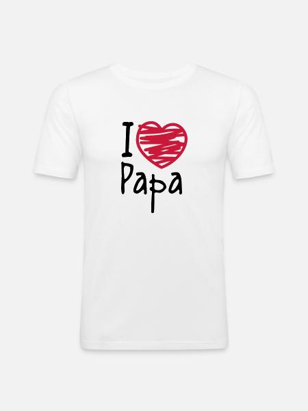 papa - Men's Slim Fit T-Shirt - white