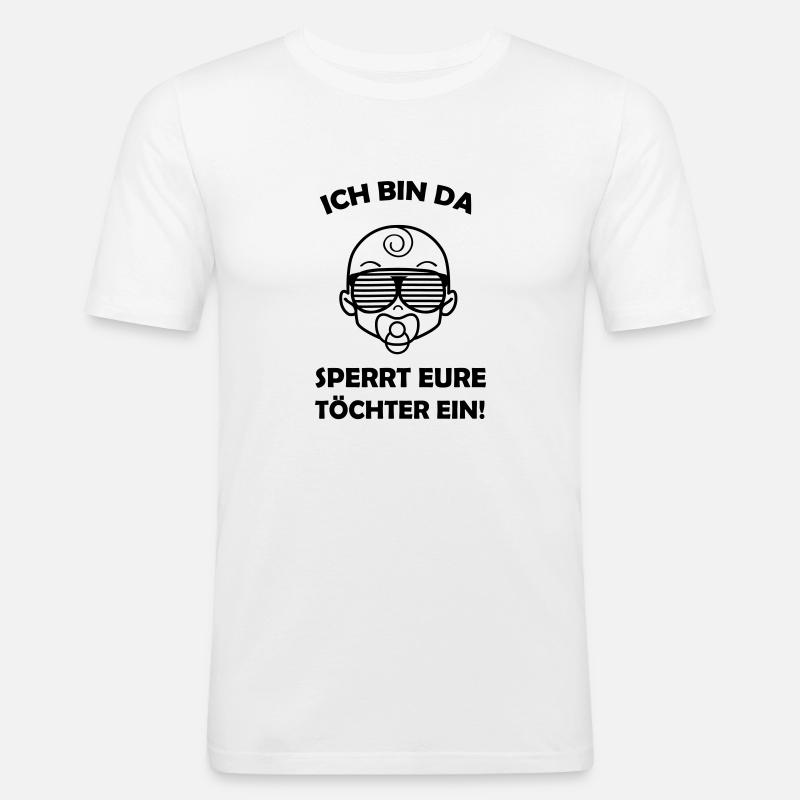 boss_baby_ich_bin_da_001 - Männer Slim Fit T-Shirt - Weiß