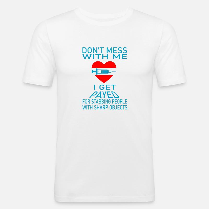 Nurse Krankenschwester Doktor - Männer Slim Fit T-Shirt - Weiß