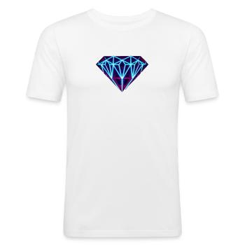 Neon-Diamant - Männer Slim Fit T-Shirt - Weiß - Vorne - Nik (191cm)