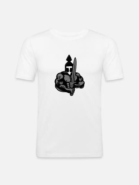 Spartan warrior - Men's Slim Fit T-Shirt - white