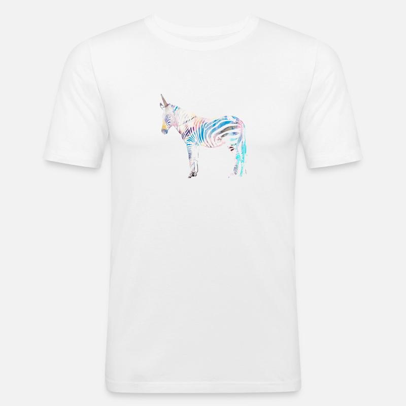 Zebra,einhorn, bunt , illustration,graffiti - Männer Slim Fit T-Shirt - Weiß