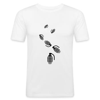 Grenade weapon icon - Men's Slim Fit T-Shirt - white - Front - Nik (191cm)