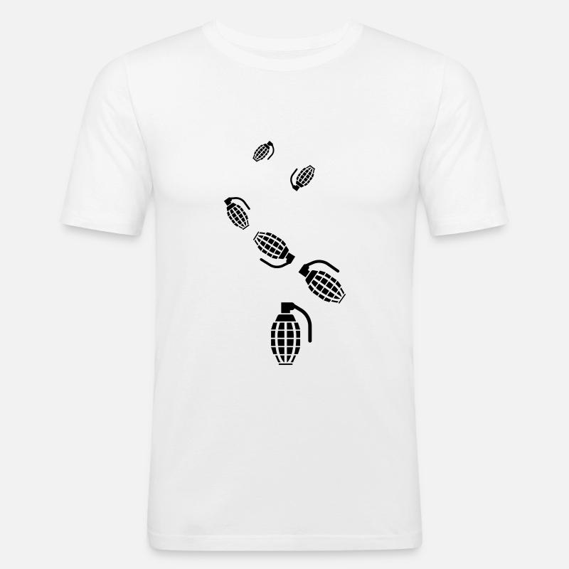 Granate waffe icon - Männer Slim Fit T-Shirt - Weiß