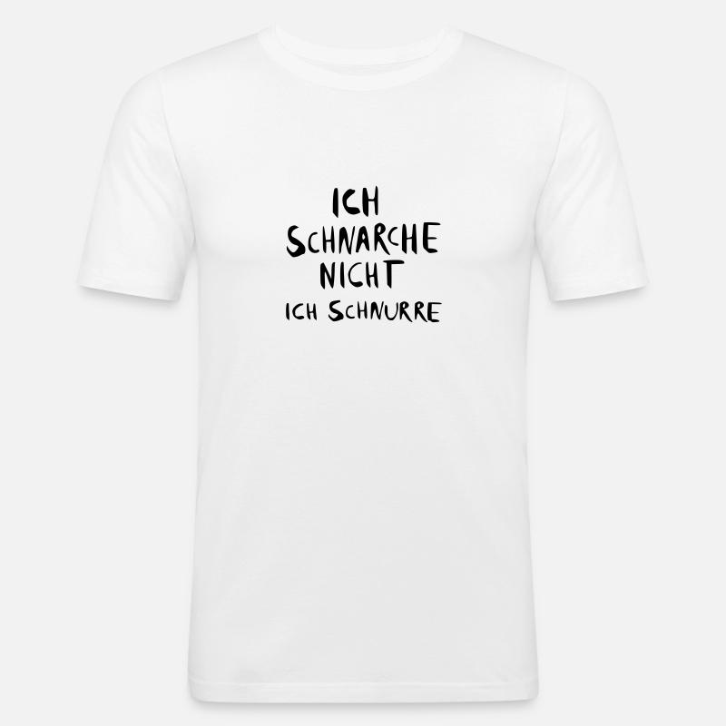 ich schnarche nicht - ich - Männer Slim Fit T-Shirt - Weiß