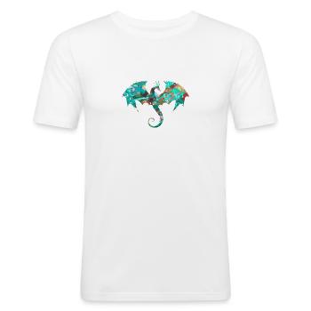 drache ,coloré,peinture,graffiti,illustration - T-shirt près du corps Homme - blanc - Devant - Nik (191cm)