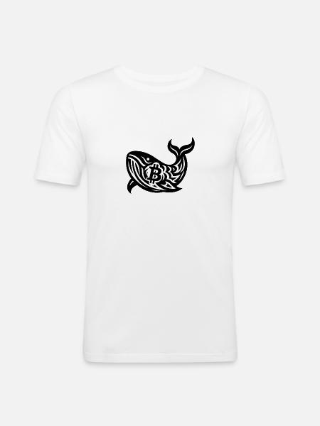 BTC Whale - T-shirt près du corps Homme - blanc