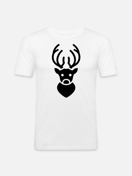Weihnachtsrentiere - Männer Slim Fit T-Shirt - Weiß