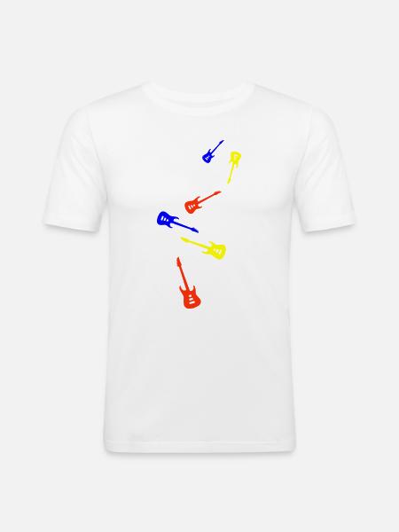 Guitar Instrument Symbol - Men's Slim Fit T-Shirt - white