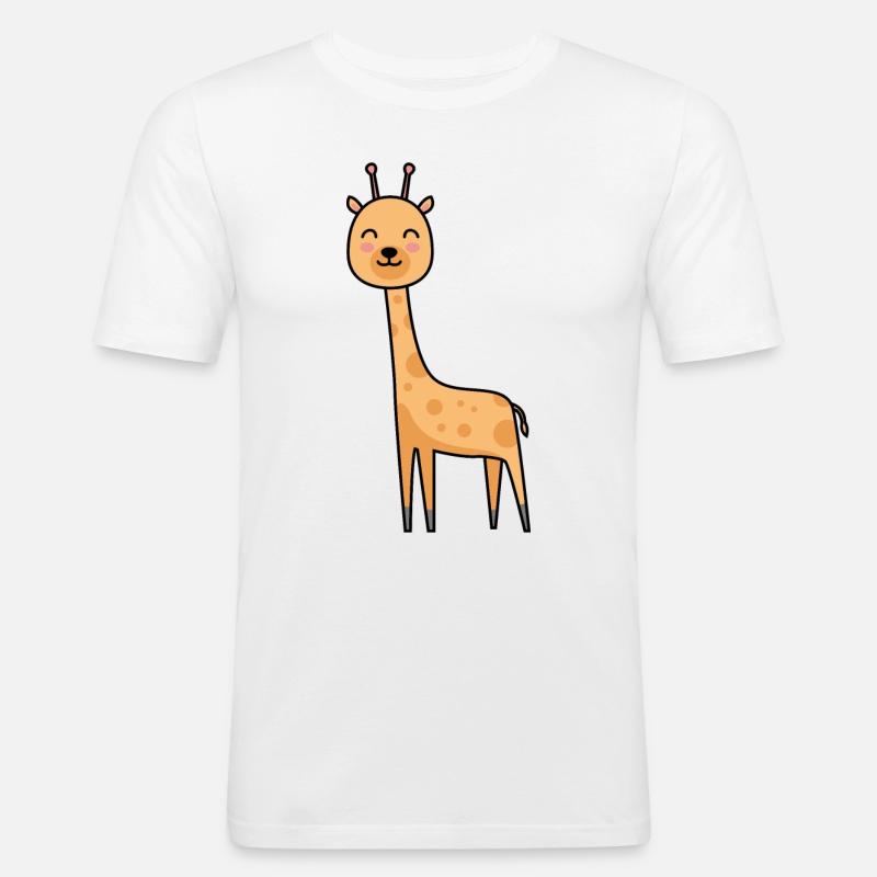 Giraffe Comic Tier - Männer Slim Fit T-Shirt - Weiß