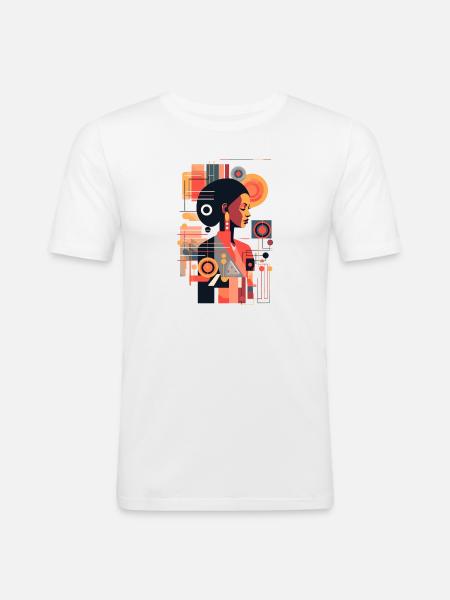 Charismatisches Mädchen denkt nach - T-shirt près du corps Homme - blanc