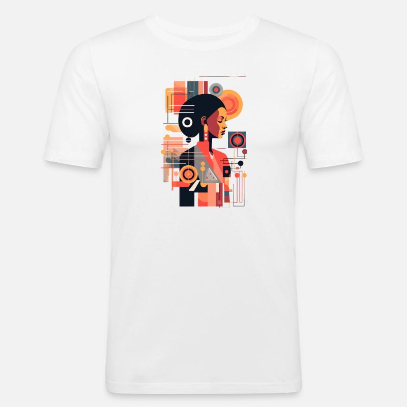 Charismatisches Mädchen denkt nach - Männer Slim Fit T-Shirt - Weiß