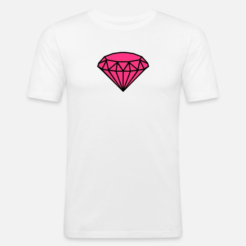 Diamant - Männer Slim Fit T-Shirt - Weiß