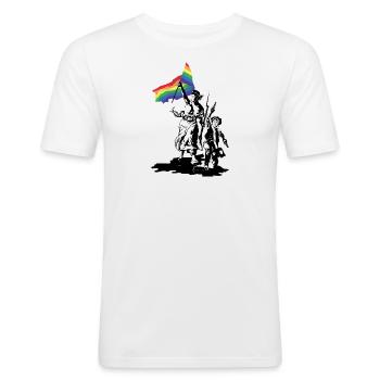 La liberté guidant les LGBT - T-shirt près du corps Homme - blanc - Devant - Nik (191cm)