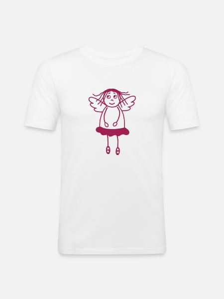 Schutzengel Mädchen - Männer Slim Fit T-Shirt - Weiß