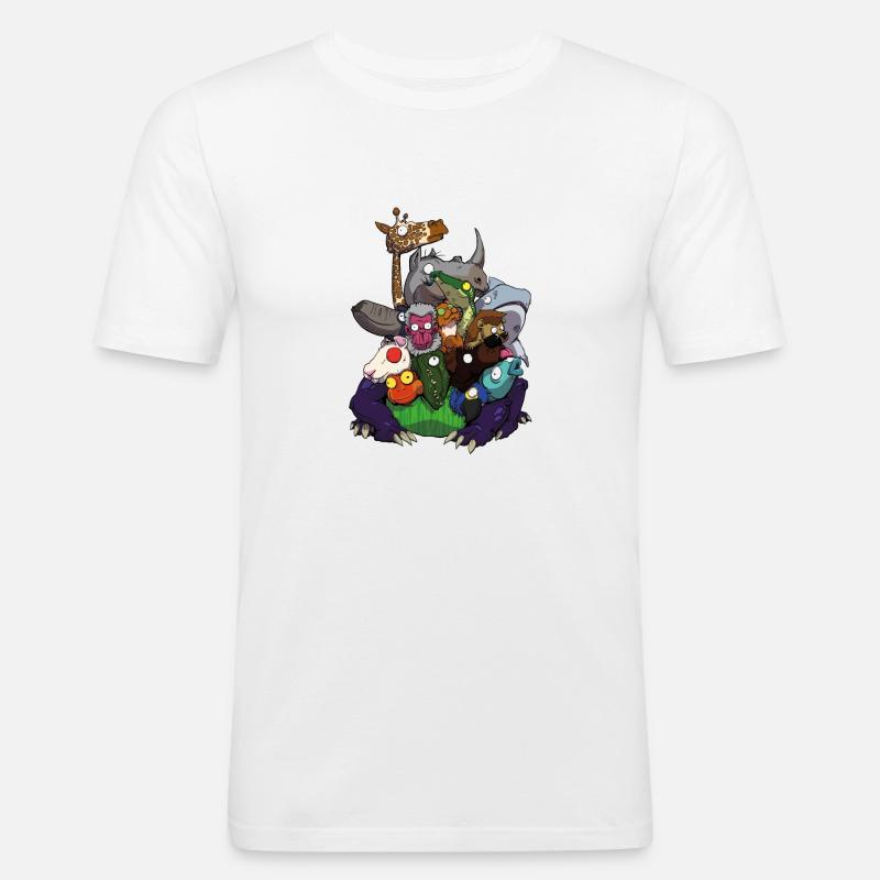 Derpy Tierhydra - Männer Slim Fit T-Shirt - Weiß