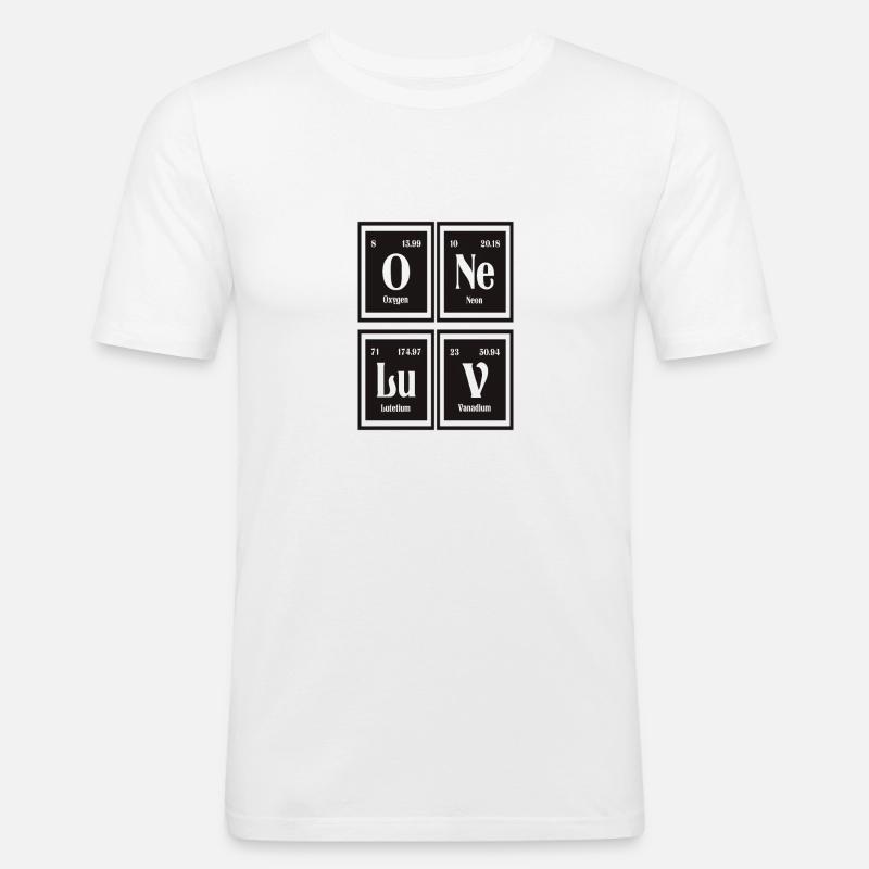 One Love - Periodensystem der Elemente - Männer Slim Fit T-Shirt - Weiß