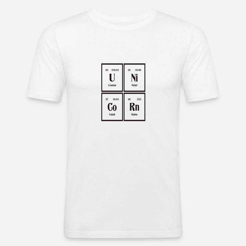 Einhorn | Periodensystem der Elemente - Männer Slim Fit T-Shirt - Weiß