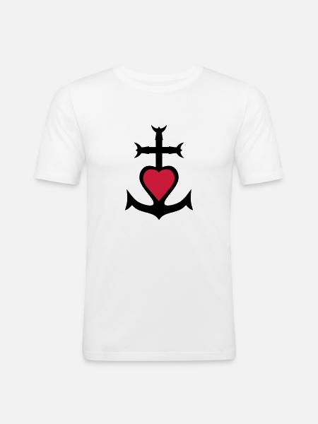 Liebe Camargue - Männer Slim Fit T-Shirt - Weiß