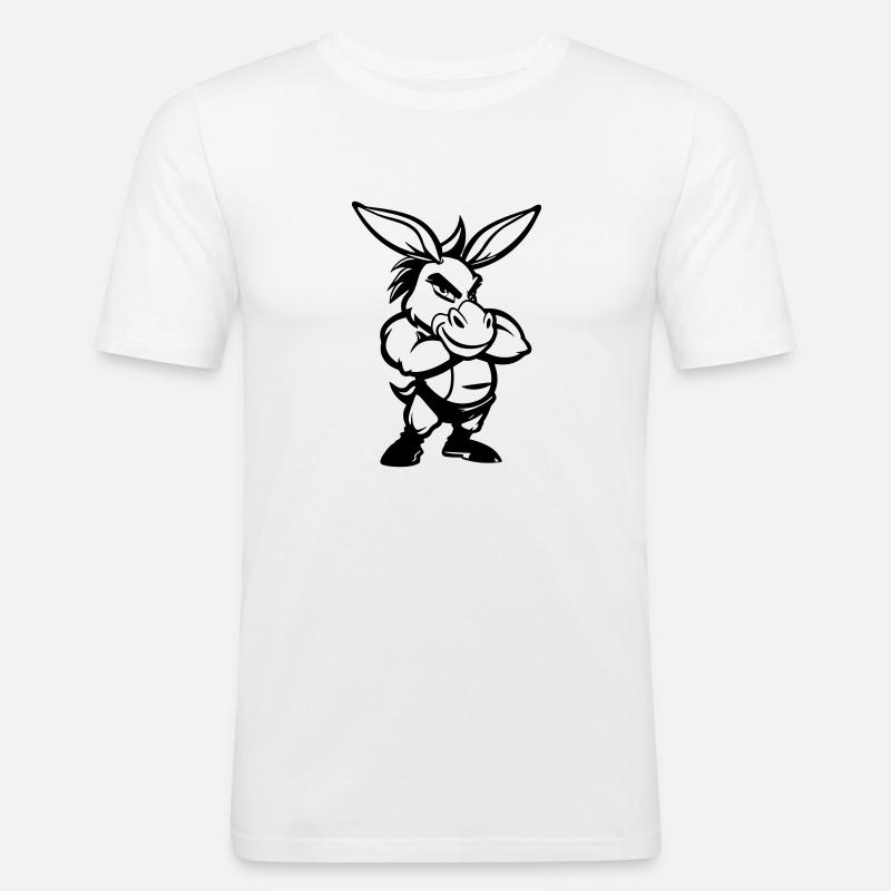 Donkey Comic - Men's Slim Fit T-Shirt - white