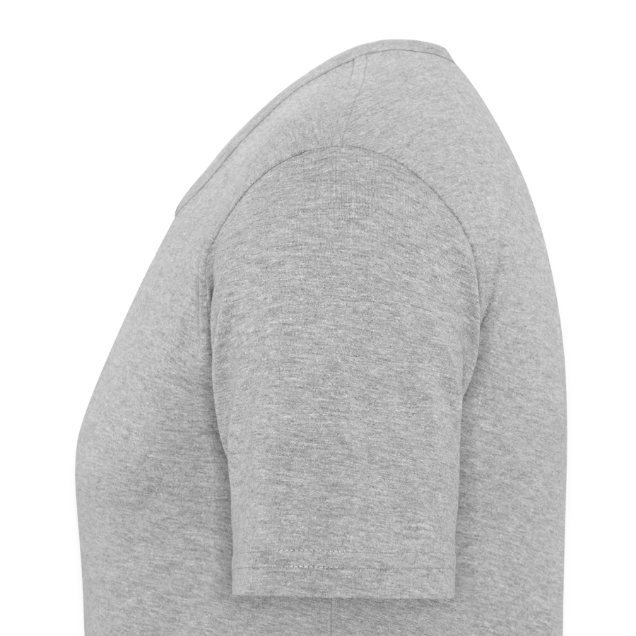 Hollow Peak badge on a men's slim fit t-shirt, heather grey, left