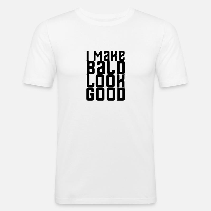 I Make Bald Look Good - Männer Slim Fit T-Shirt - Weiß
