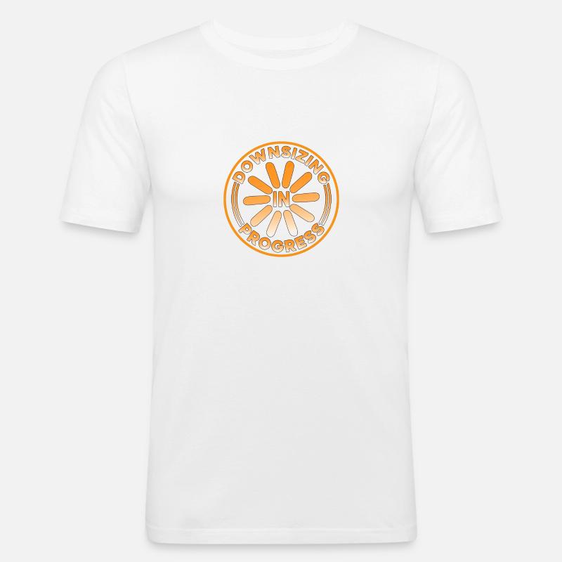 Downsizing In Progress 15 - Männer Slim Fit T-Shirt - Weiß