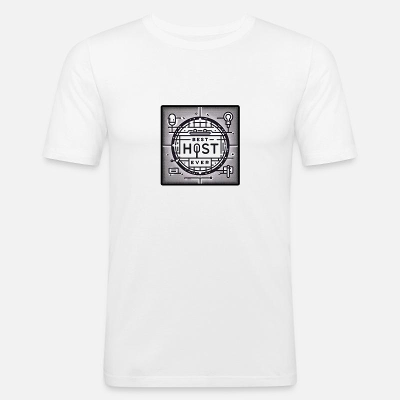 Best Host Ever 24 - Männer Slim Fit T-Shirt - Weiß