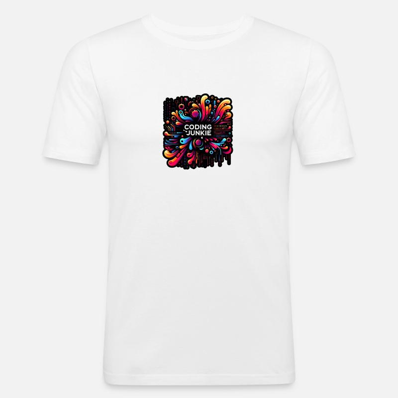 Coding Junkie 12 - Männer Slim Fit T-Shirt - Weiß