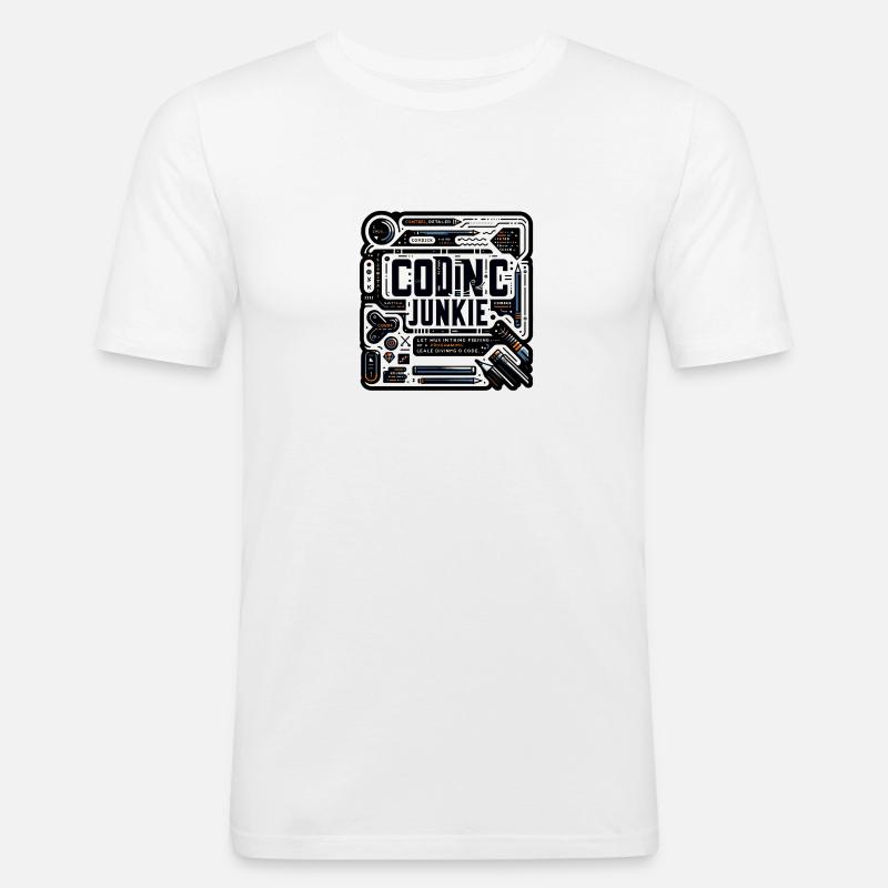 Coding Junkie 11 - Men's Slim Fit T-Shirt - white