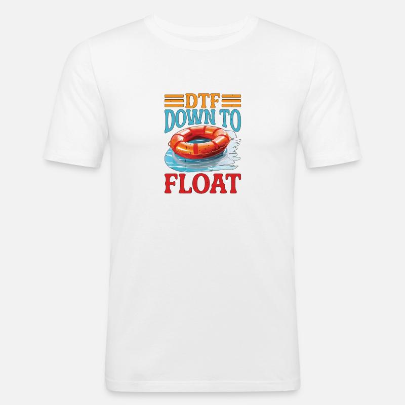 DTF Down To Float - Männer Slim Fit T-Shirt - Weiß