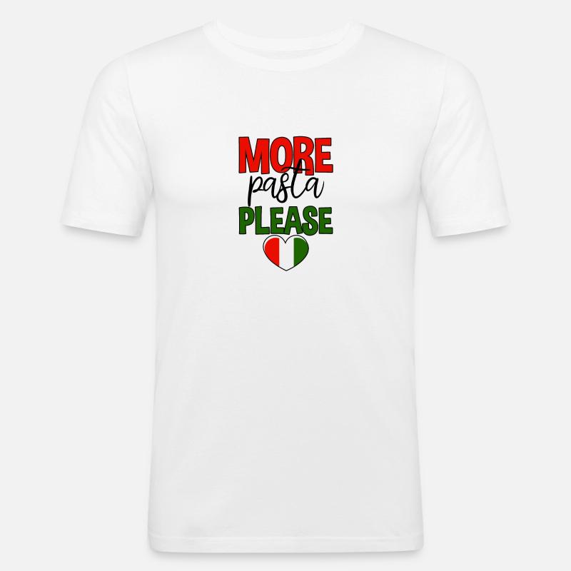 More Pasta Please 4 - Männer Slim Fit T-Shirt - Weiß