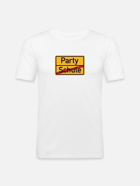 Party - Männer Slim Fit T-Shirt - Weiß