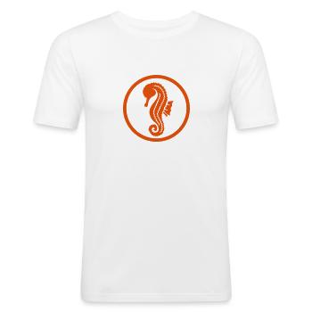 Seepferdchen - Männer Slim Fit T-Shirt - Weiß - Vorne - Nik (191cm)
