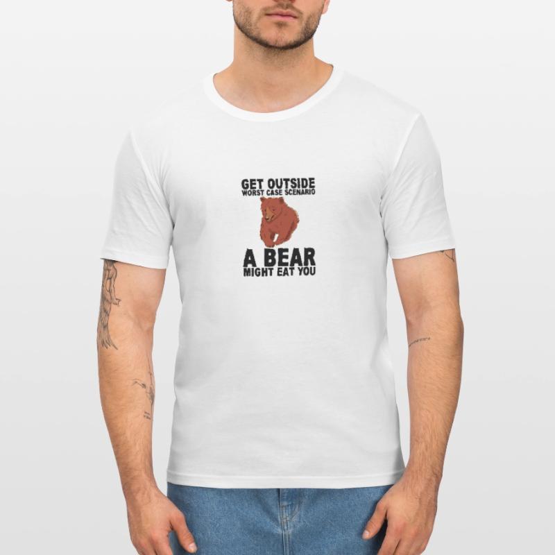 Get Outside, Worst Case Scenario, A Bear Eats You8 Men's Slim Fit T-Shirt