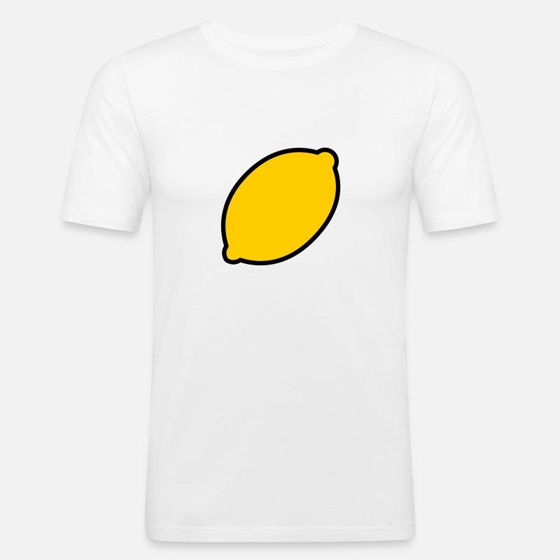 Zitrone - Männer Slim Fit T-Shirt - Weiß