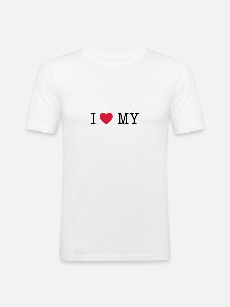 J'adore - T-shirt près du corps Homme - blanc