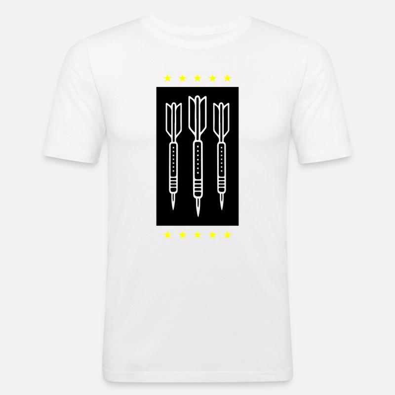 Darts Team Dartpfeile Symbol - Männer Slim Fit T-Shirt - Weiß