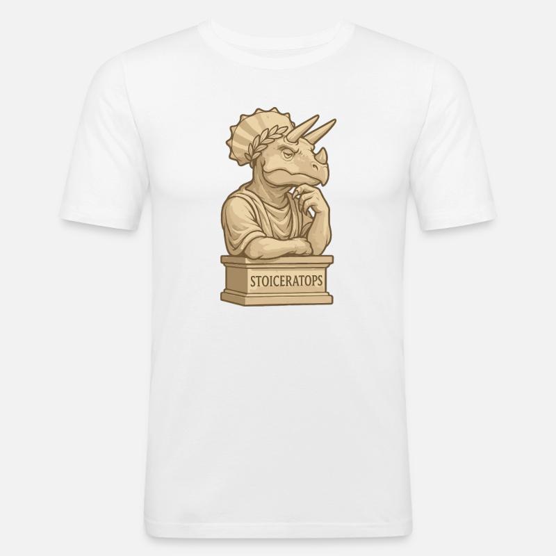 Stoiceratops - Men's Slim Fit T-Shirt - white