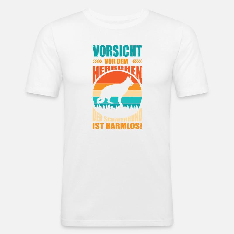 Schäferhund Geschenke Hund Herrchen Gassi - Männer Slim Fit T-Shirt - Weiß