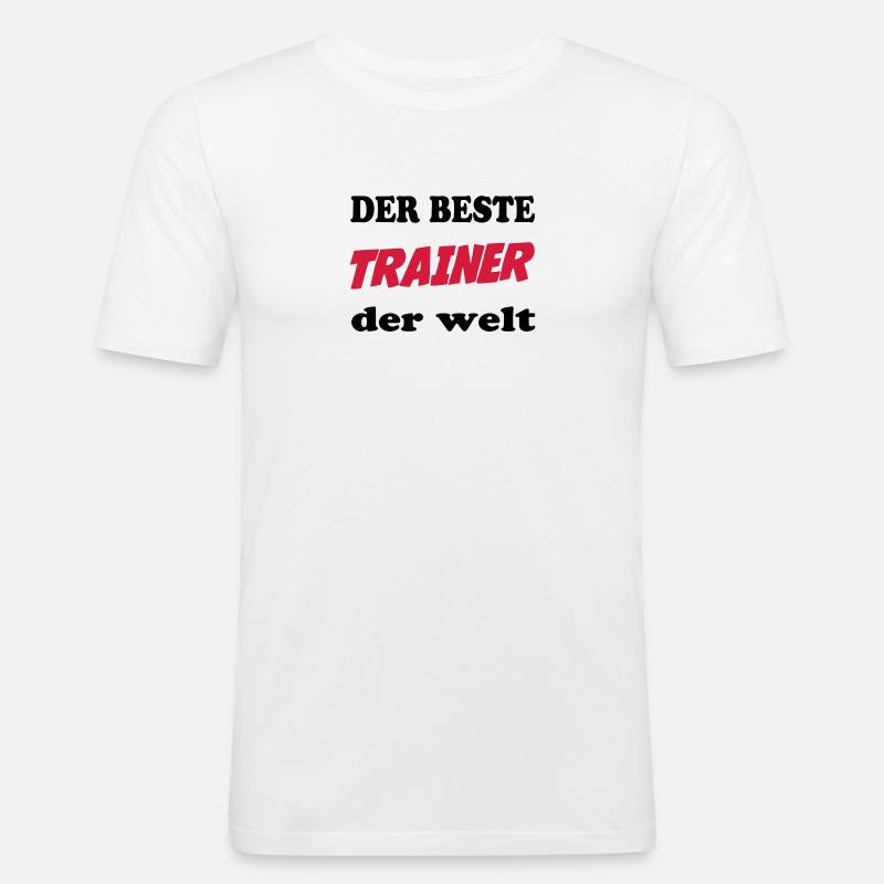 Der beste trainer der welt - Männer Slim Fit T-Shirt - Weiß