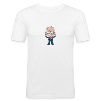 Feel The Bern, Bernie Sanders 2020 Cartoon design - Men's Slim Fit T-Shirt - white - Front - Nik (191cm)