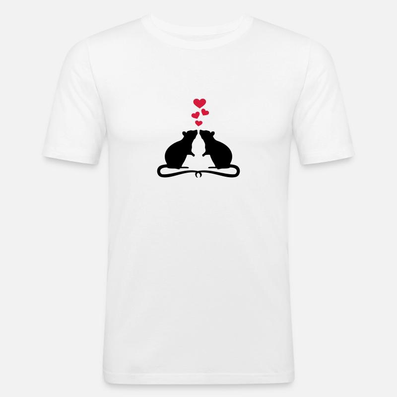 Ratte - Männer Slim Fit T-Shirt - Weiß