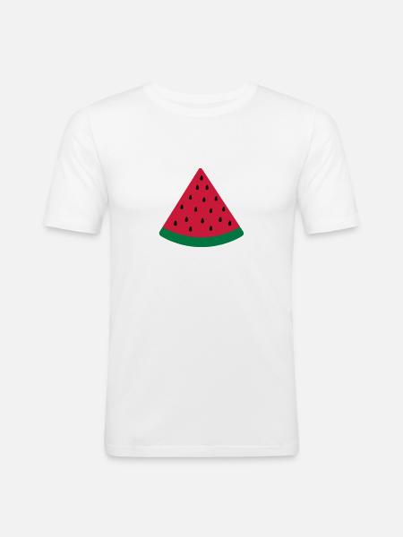 water melon slice - Men's Slim Fit T-Shirt - white