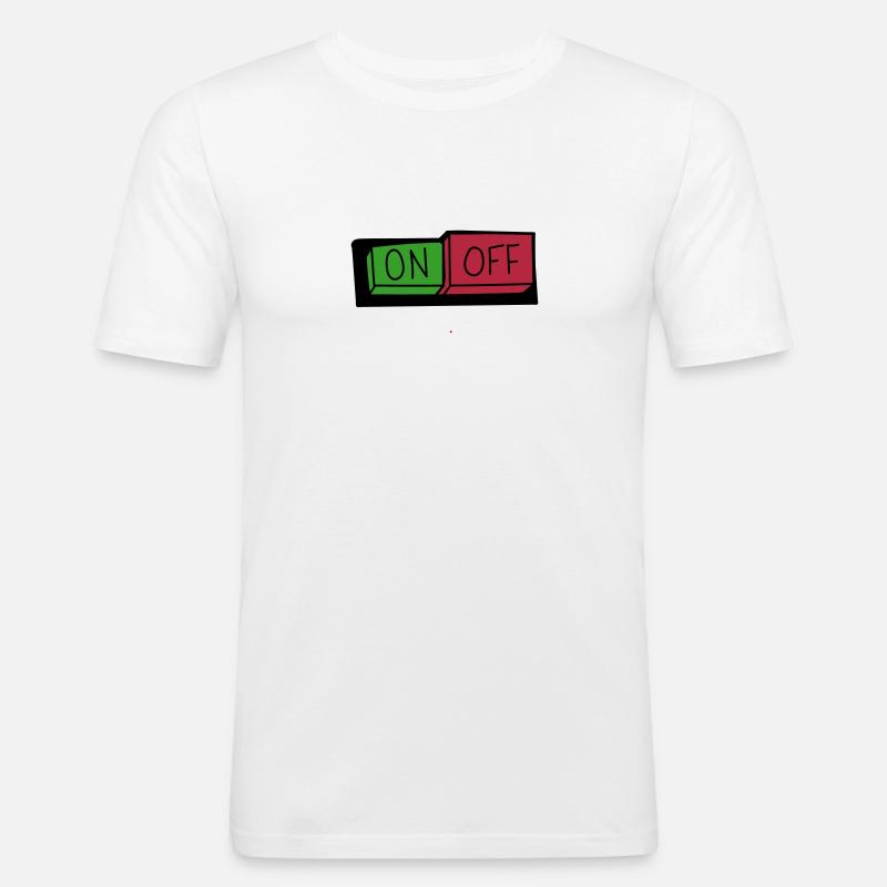 on und off button - Männer Slim Fit T-Shirt - Weiß