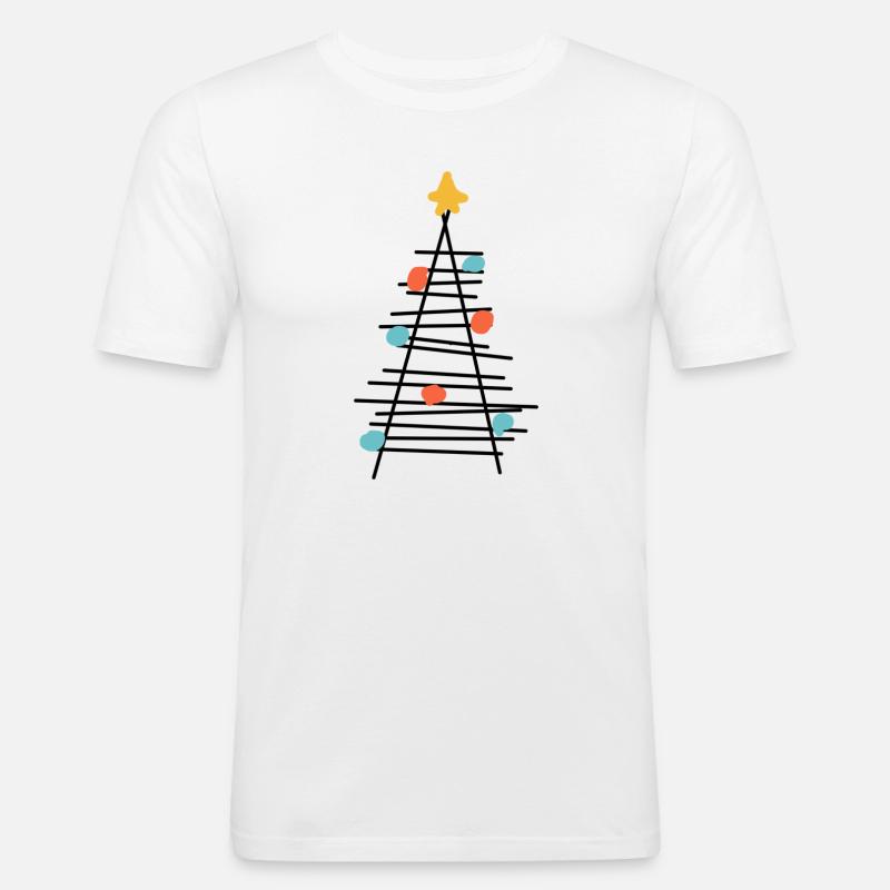 Farbenpunkt Baum Minimalismus - Männer Slim Fit T-Shirt - Weiß